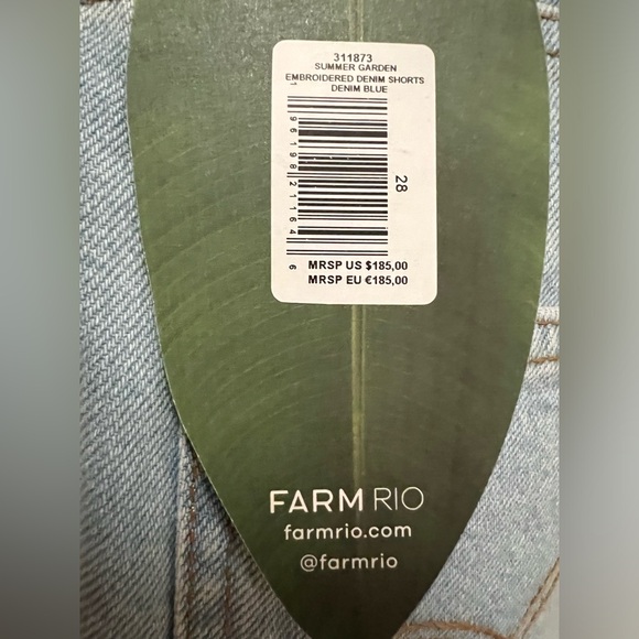 NWT FARM Rio Summer Garden Denim Shorts - Picture 11 of 15